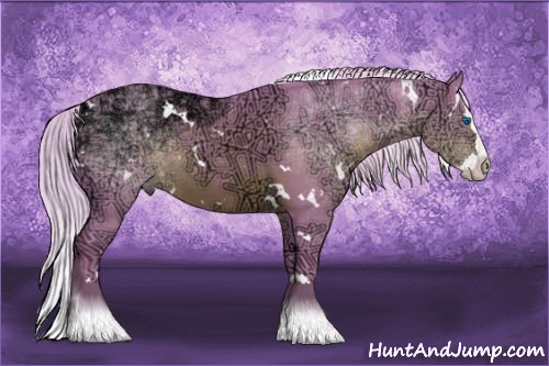 Horse Color:Watercolor White Spotted Silver Brown Ice Splash 