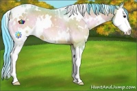 Horse Color:Watercolor White Spotted Bay Onyx Sabino Splash Varnish 