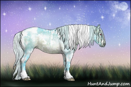 Horse Color:Watercolor White Spotted Silver Brown Chinchilla Ice