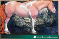 Horse Color:Amber Cream Champagne Pearl Tobiano 
