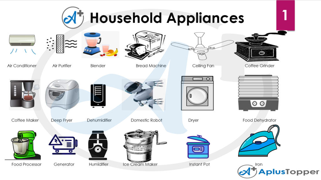 kitchen appliances names