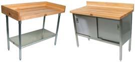 bakery table with butcher block top