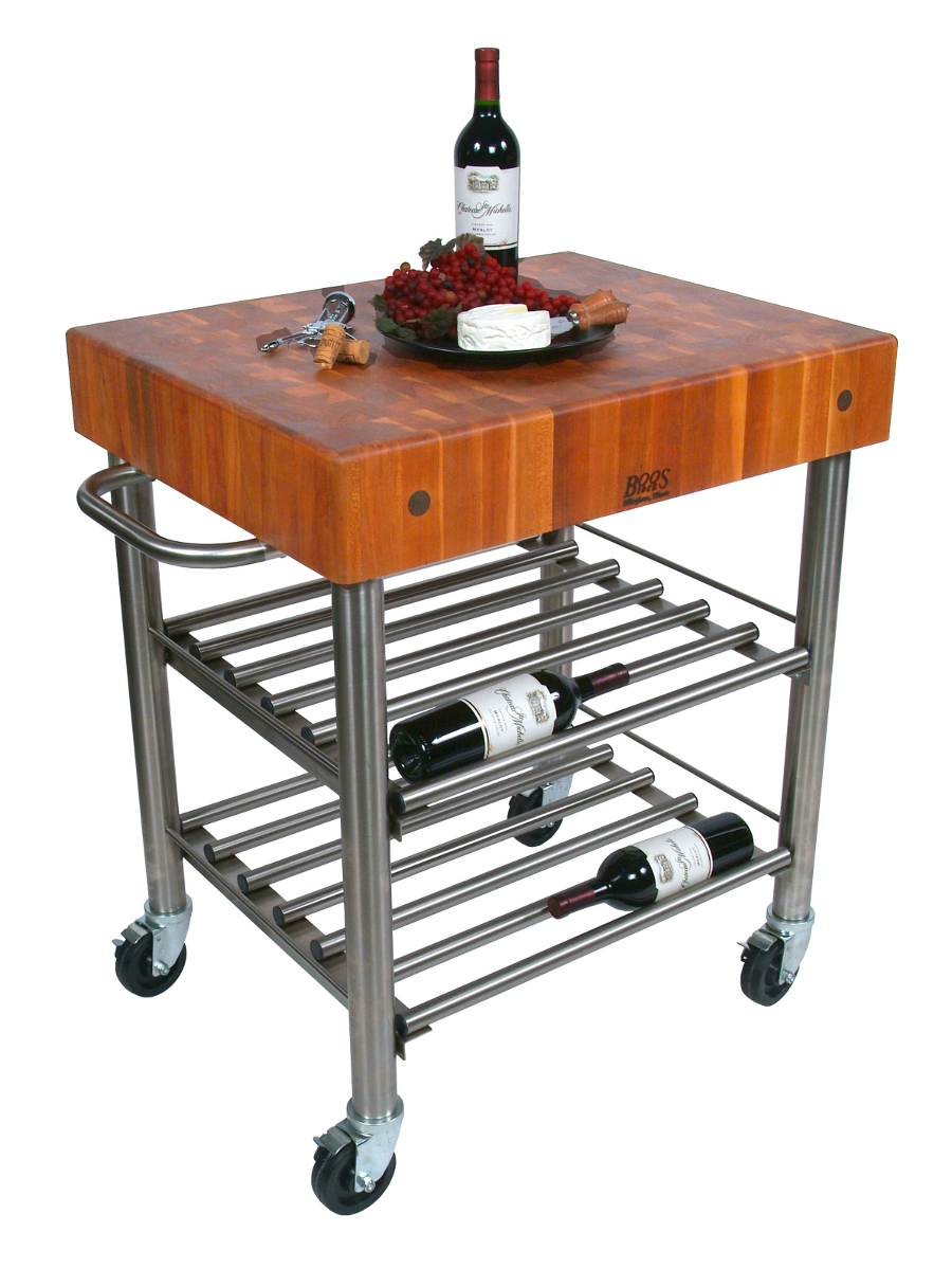 John Boos Butcher Block Wine Cart Cucina D'Amico