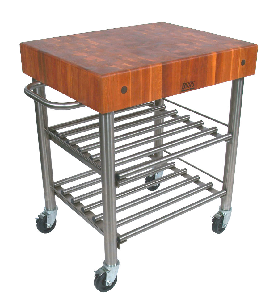 John Boos Butcher Block Wine Cart Cucina D'Amico