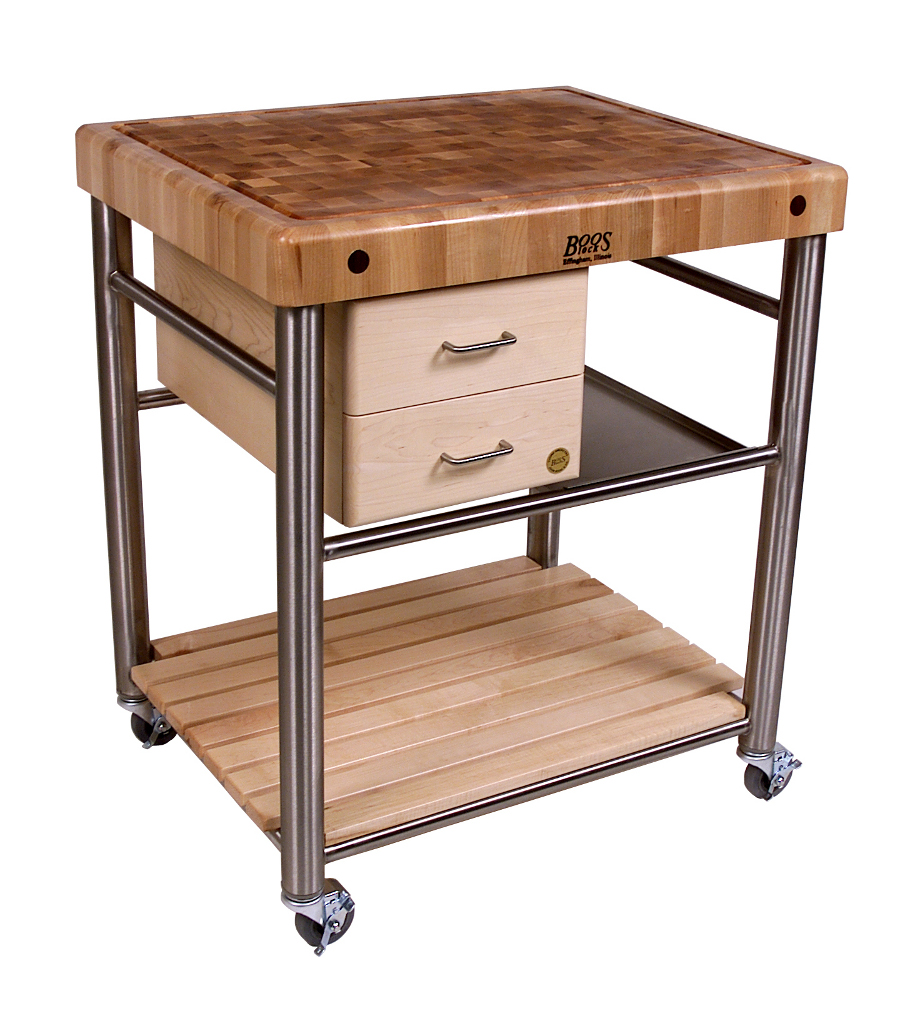 John Boos Cucina Toscan Maple End Grain Butcher Block Cart CUCT06