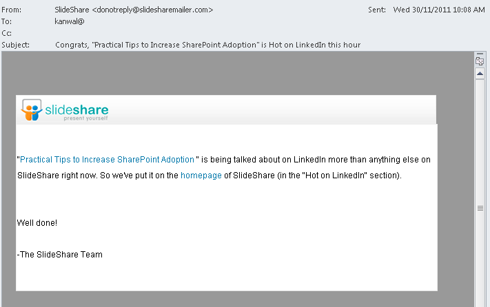 Email from SlideShare