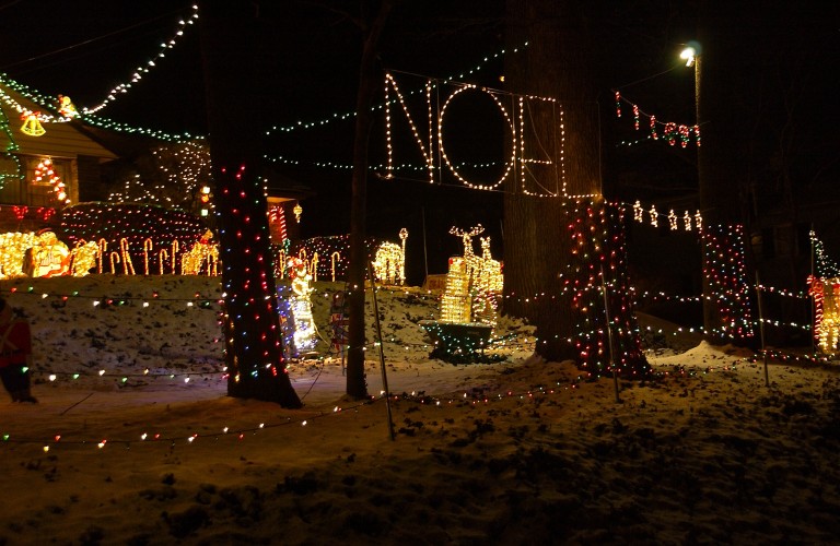 Holiday Lighting; Wyncote, Glenside, Pennsylvania, USA