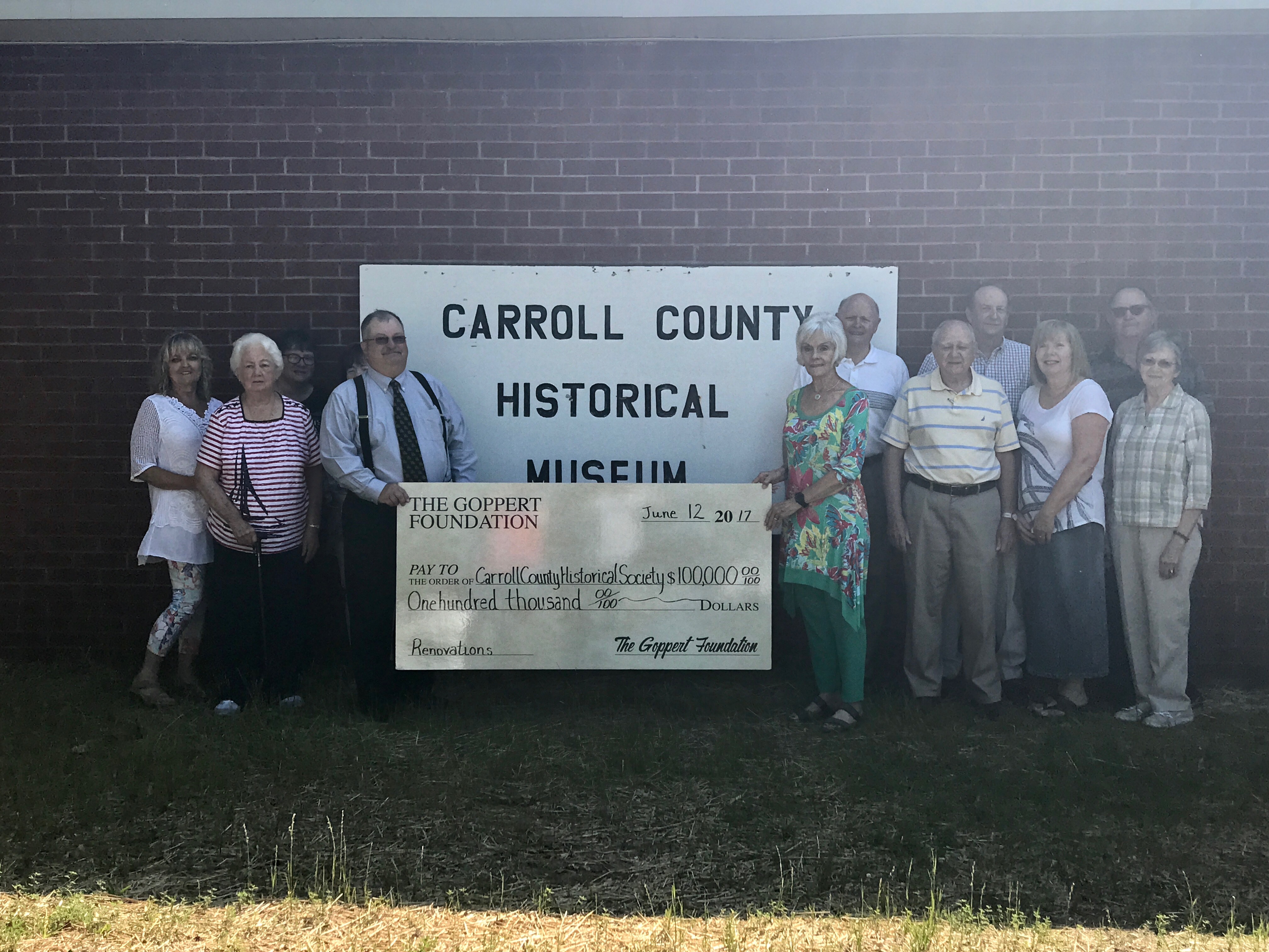 Carroll County Historical Society Receives 100 000 Grant From The