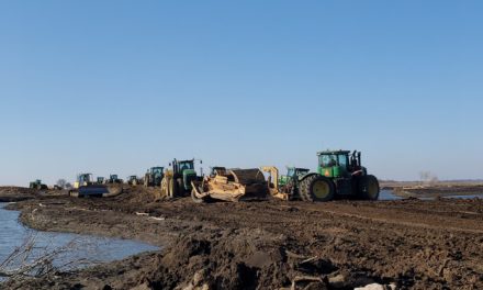 Area farmers and Levee District rebuilding temporary levees