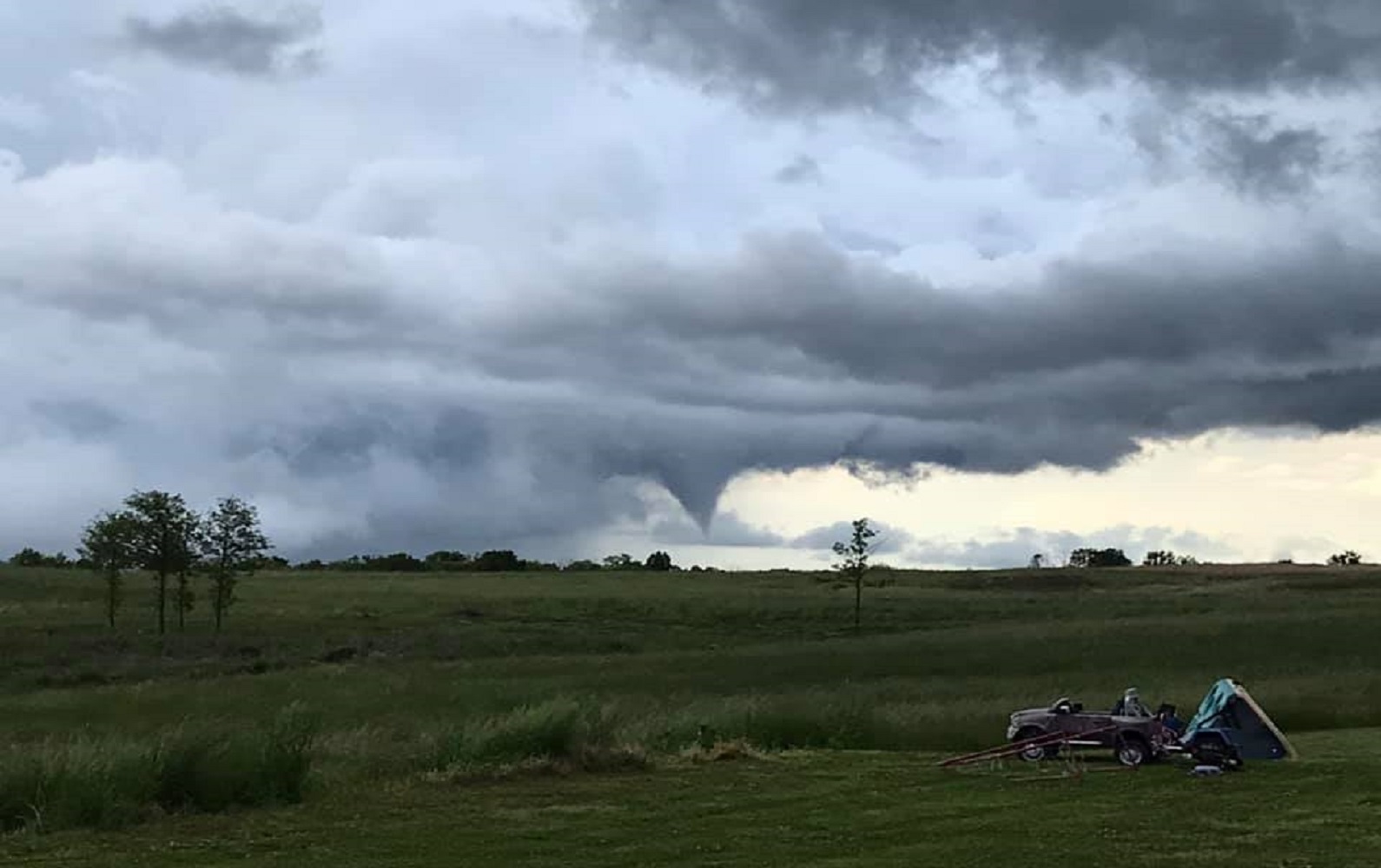 Tornado touchdown near Mendon reported Monday evening. KMZU The Farm