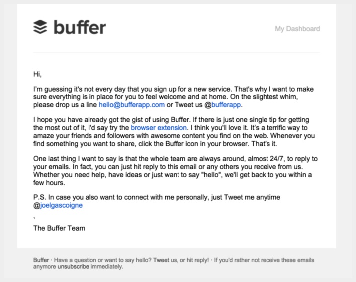 welcoming to the team email