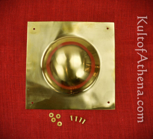 Square Roman Shield Boss - Brass