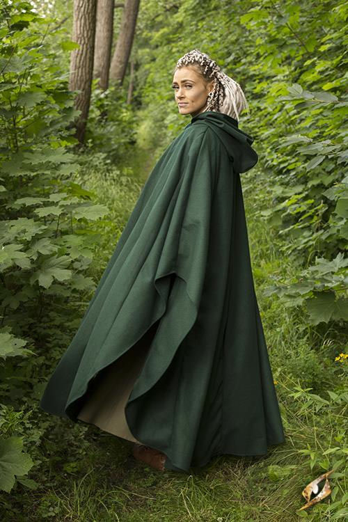 green wool cape