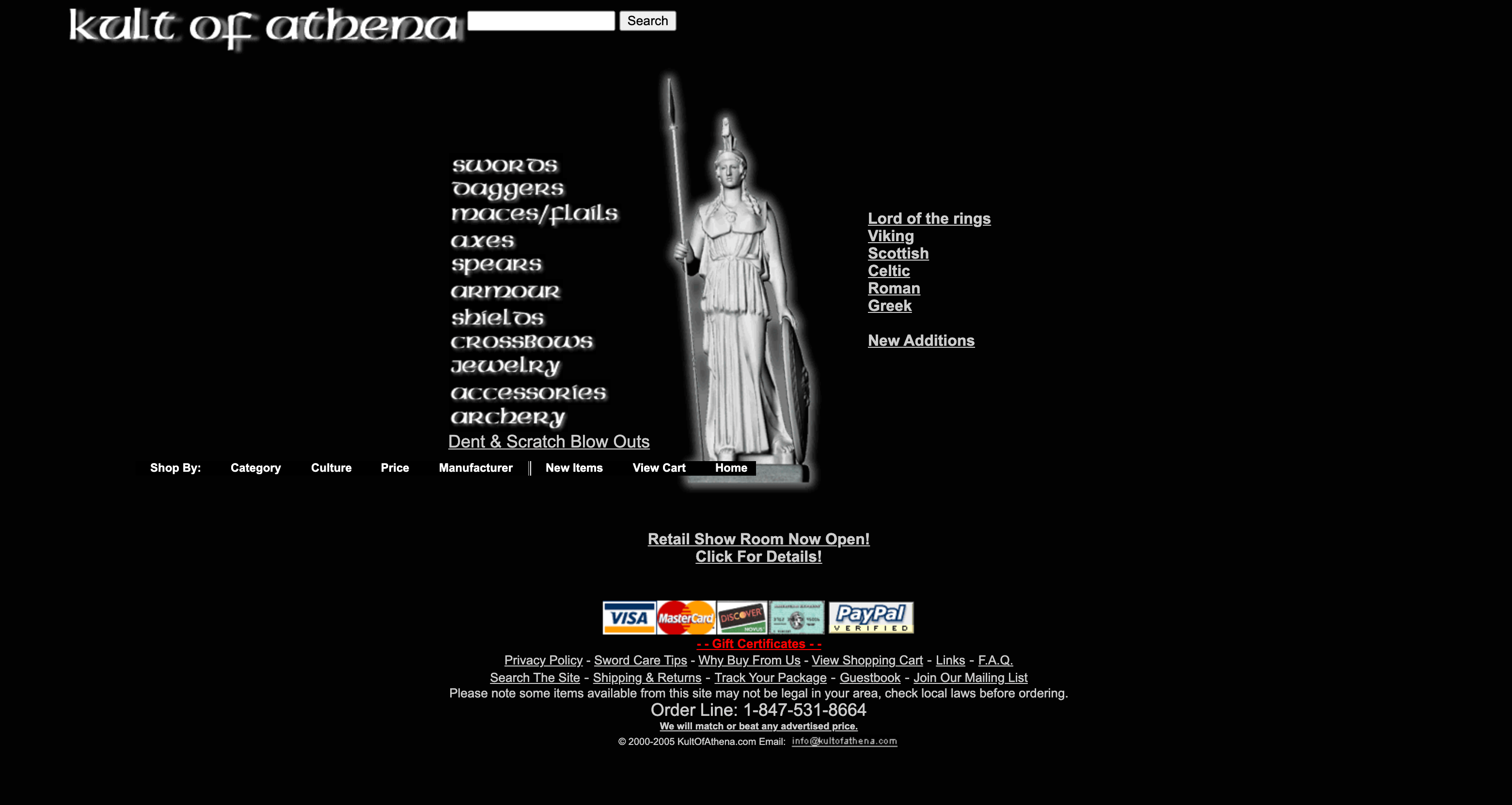 Kult of Athena Website, 2005