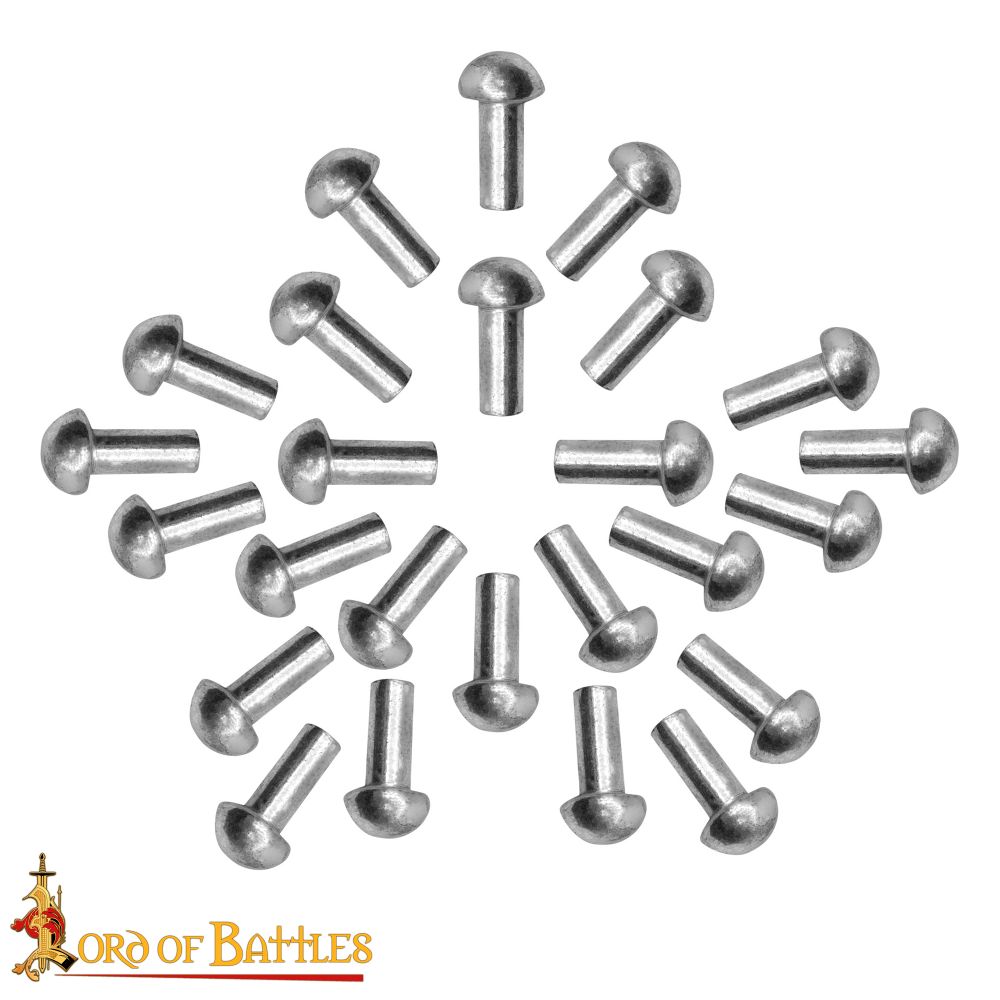 Mushroom Head Rivets for Armor and Shield Bosses 13 mm Set of 100