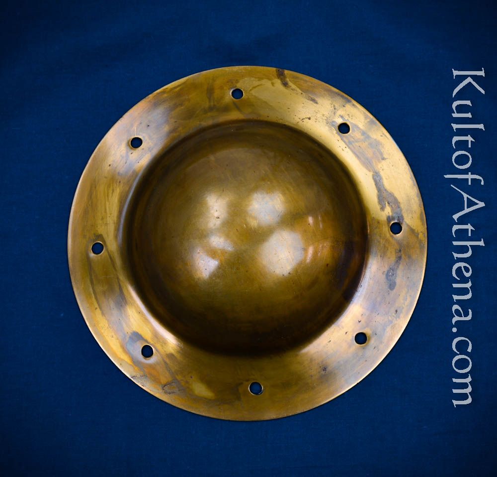 Antiqued Brass Plated Shield Boss 14 Gauge Kult of Athena