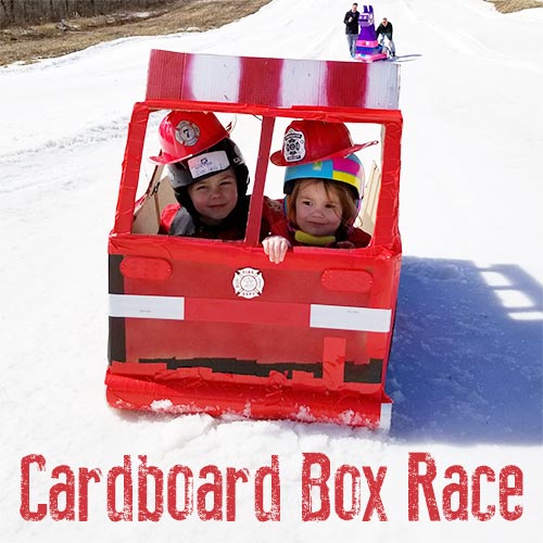 Powder Ridge Presents: Cardboard Box Sled Race | Kids Out and About ...