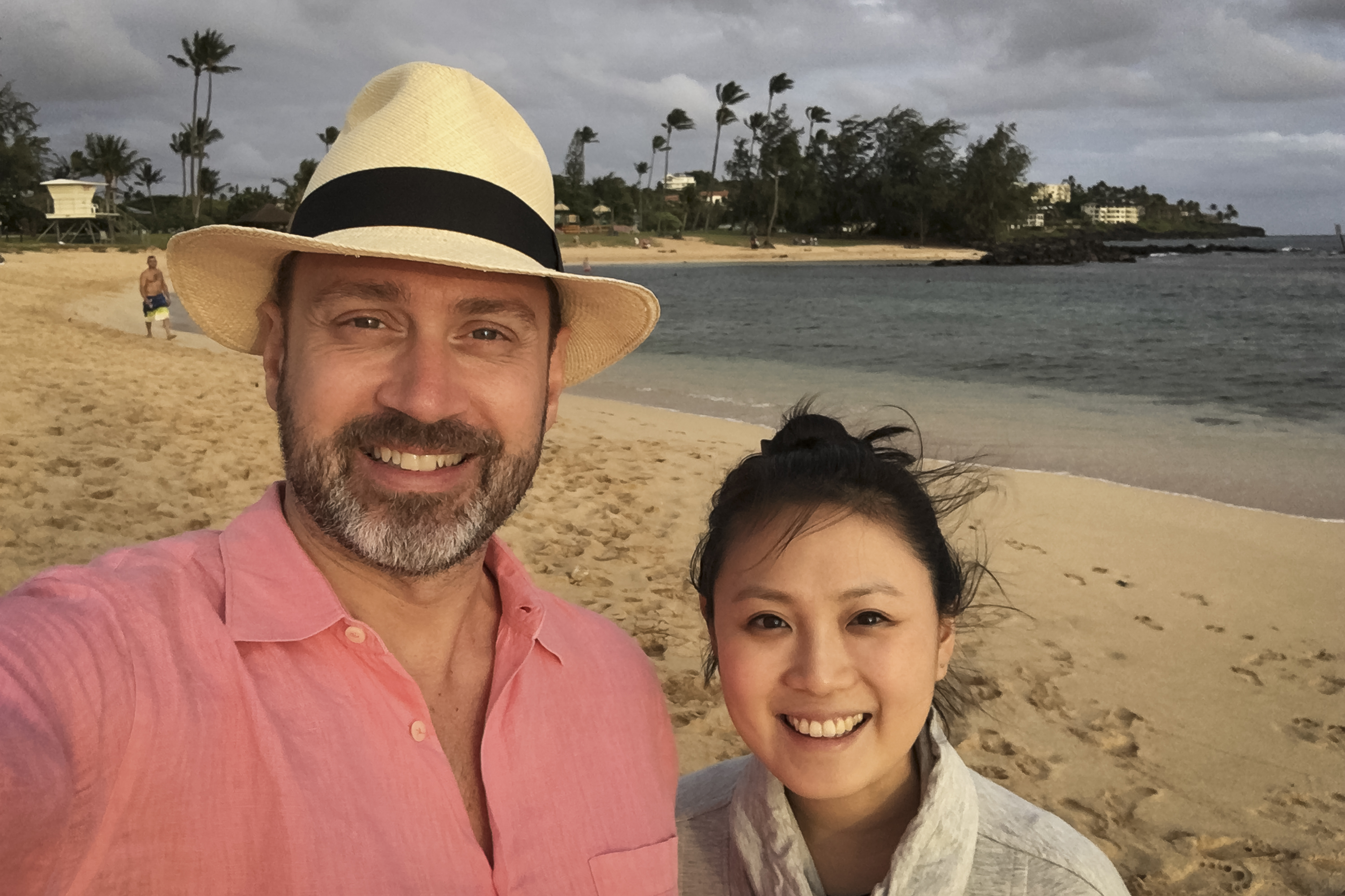 Sunset beach walk near Poipu, Kauai coast