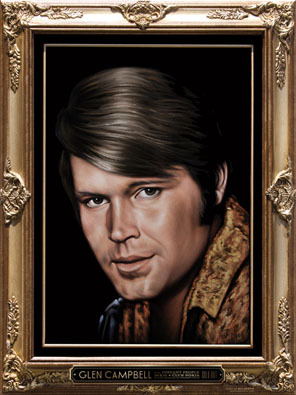 "Glen Campbell" an original poster by Kii Arens (on actual balck velvet!)
