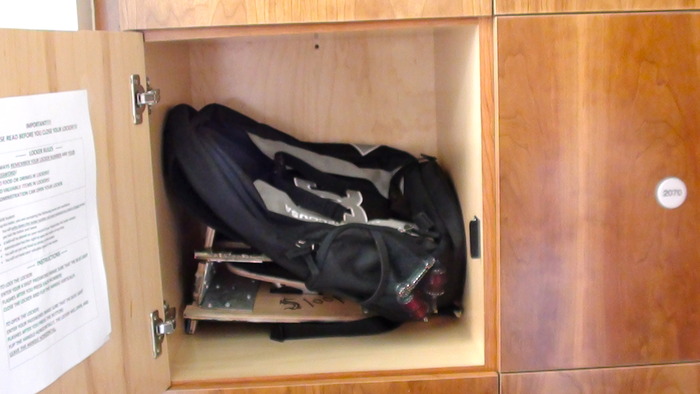 Board Folded Inside Locker