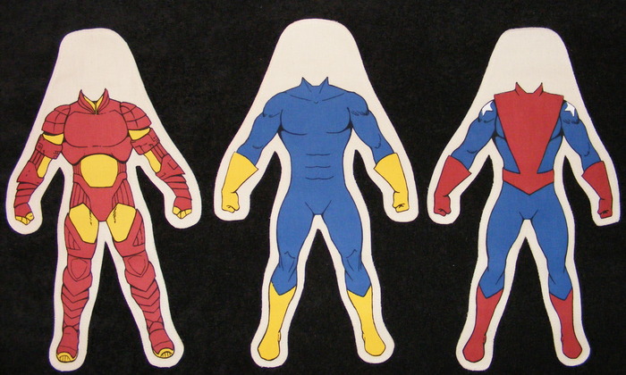 Body styles for 12 inch Male Dolls. Red/Yellow Armor Male, Blue/Yellow Male, Patriot Male.