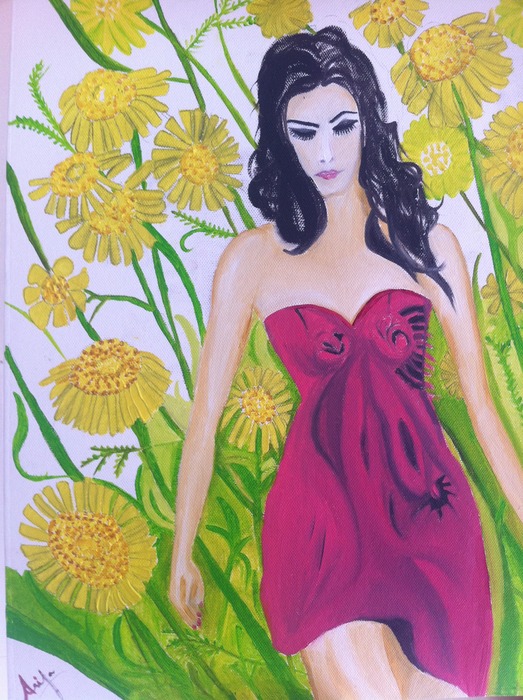 Girl in sunflower field - the first of the collection, June 2011