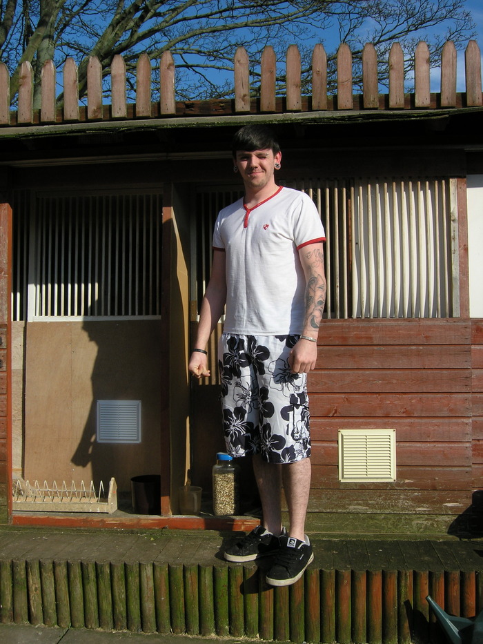 Will at his pigeon loft, a young pigeon fancier that we interviewed