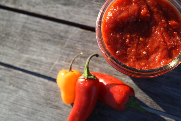 Srirachup with Habanero and Fresno Chili peppers