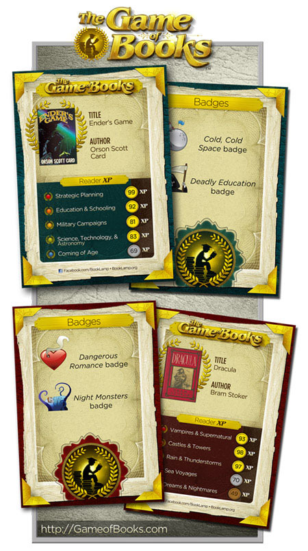 Example Book Cards from The Game of Books