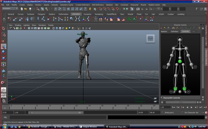 animating the model