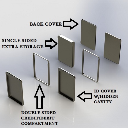 Exploded view of Professional (upper left) and Personal (lower right)