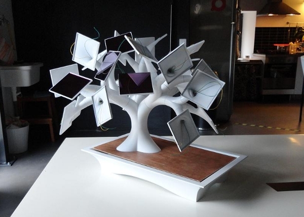 Prototype Showing the Wiring Under the 'Leaves'
