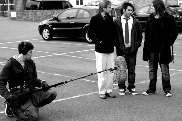The boys practice their 'Three Stooges' technique