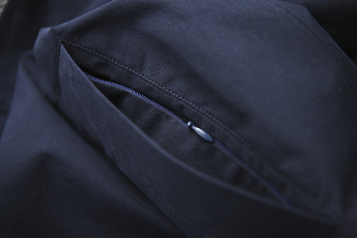 hidden zip pocket inside front slash pocket for keys and valuables