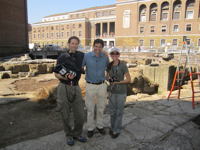 Some of the crew on site in Rome.