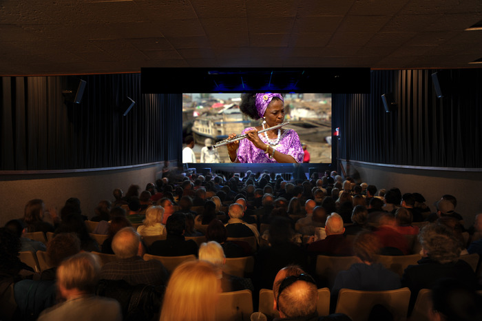 Soldout crowd enjoys Kinshasa Symphony at the Salem Film Fest. [Matt Soule Photo]
