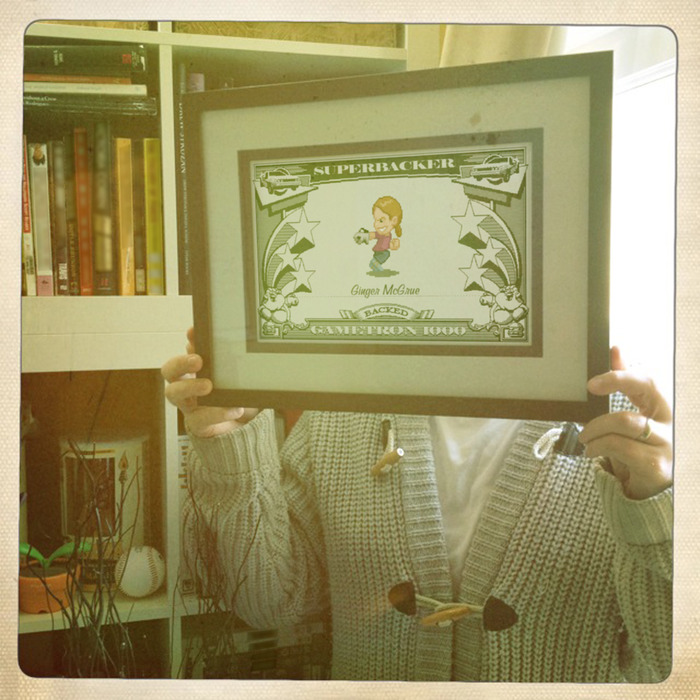 'SuperBacker Certificate' framed and hung on the office wall. Swanky!