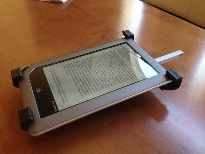 The GiraffeStand Mount attached to a Nook Tablet