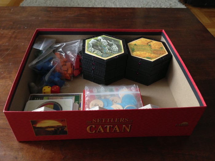 Everything for 3-4 player Settlers of Catan all in the original Box!