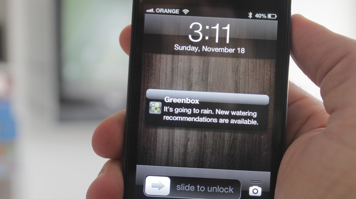 Alerts about upcoming rain prompt you to skip the next watering cycle