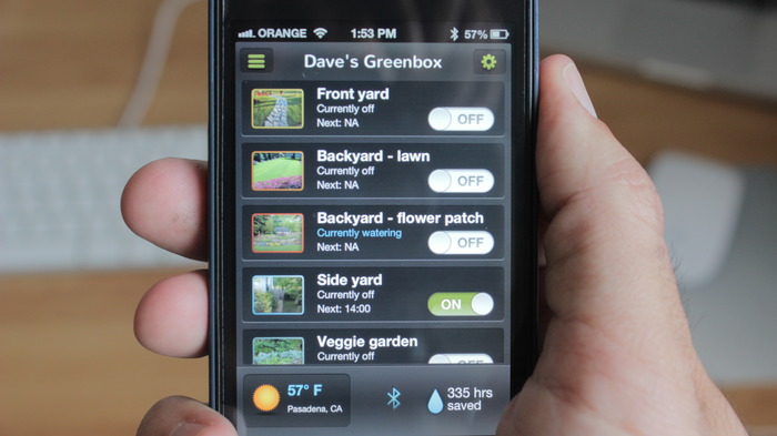 The dashboard shows you everything you need to know about what's going on in your yard