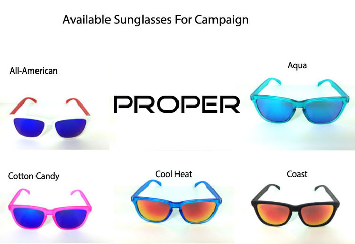 Available sunglasses for this campaign
