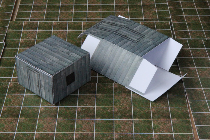 small building - shown folded flat