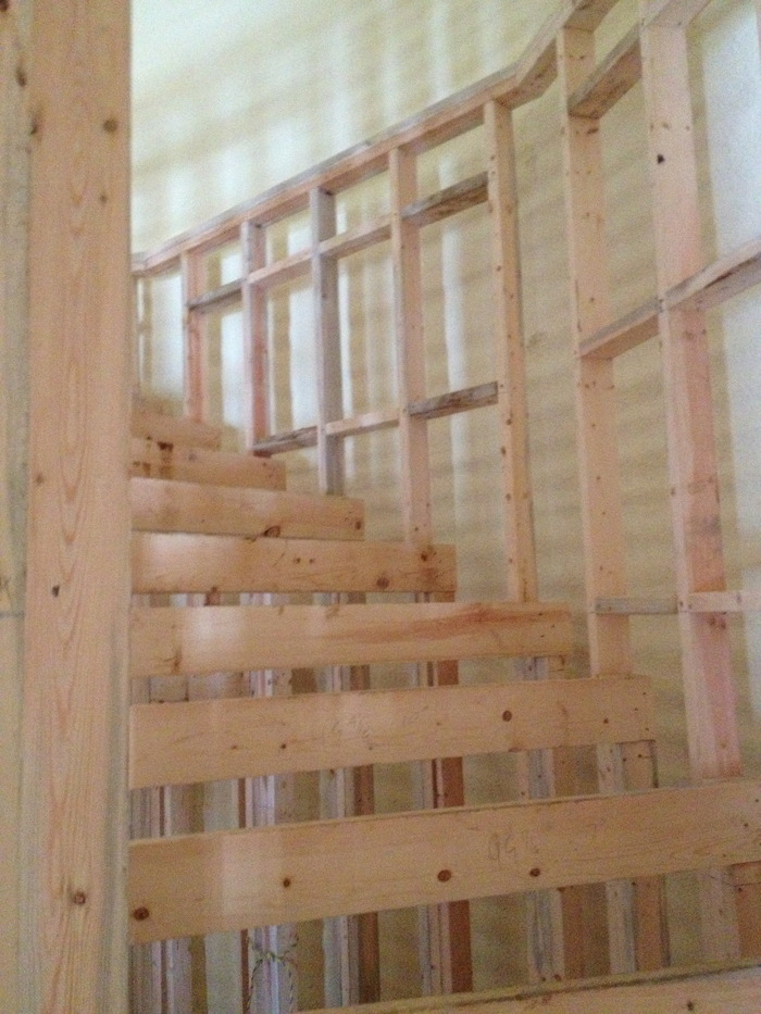 The staircase takes shape.