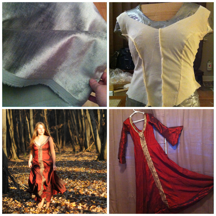 Here are some photos taken during the prep of the red dress costume.