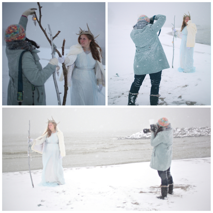 Here are a few images shot behind the scenes while I worked. Taken on Lake Erie Beach.