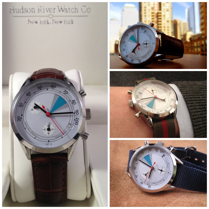 "Charlton Street" - Comes with brown leather strap pictured on left. [38mm case diameter, 18mm strap size]