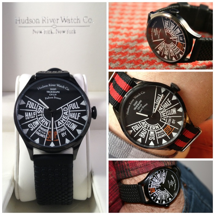 "Fulton Street" - Comes with black rubber strap pictured on left. [41mm case diameter, 20mm strap size]