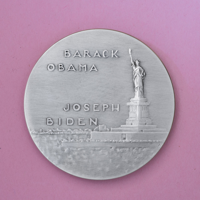 Silver plated medal (reverse)