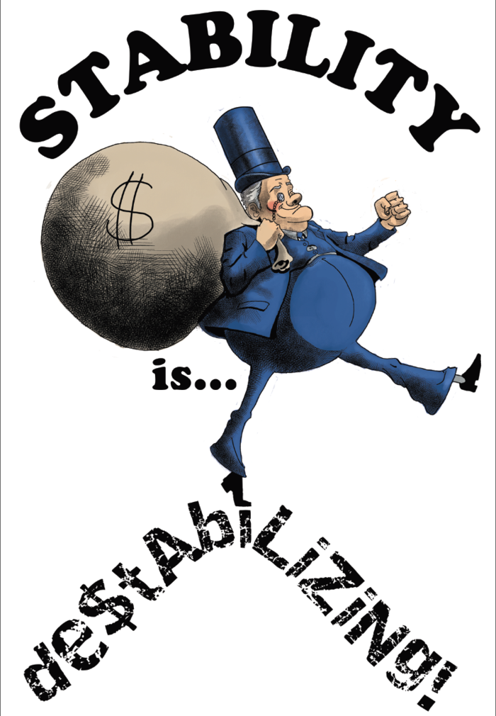 The second "Stability is Destabilizing" T-shirt design